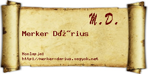 Merker Dárius névjegykártya